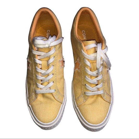 CONVERSE ONE STAR SUNBAKED MENS WOMENS UNISEX 164358C BUTTER YELLOW/MELON BALLER - Picture 2 of 7